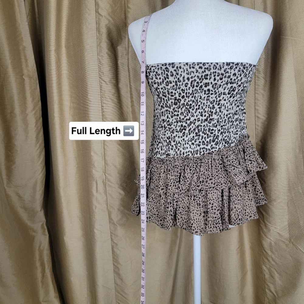 Leopard Print Ruffled Tube Top - Picture 5 of 9